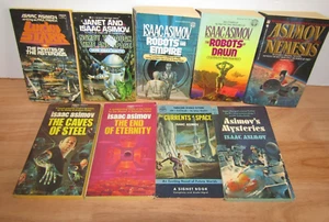 Lot 9 Vintage Science Fiction Paperback Books Issac Asimov - Picture 1 of 23