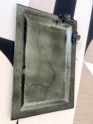 Bandeja grande de vidrio Michael Aram Black Orchid Foto 1 de 2