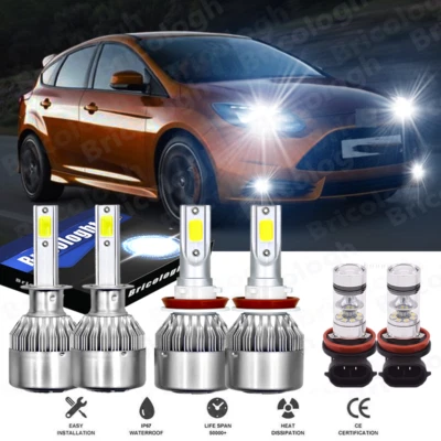 Faros LED de haz alto bajo bombilla antiniebla H1 H11 6X para Ford Focus 2012-2018 Foto 1 de 4