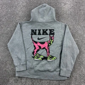 Nike SB Union Hoodie Mens Medium Gray Pink Dog Cortez Pullover Sweatshirt Skater - Picture 1 of 7