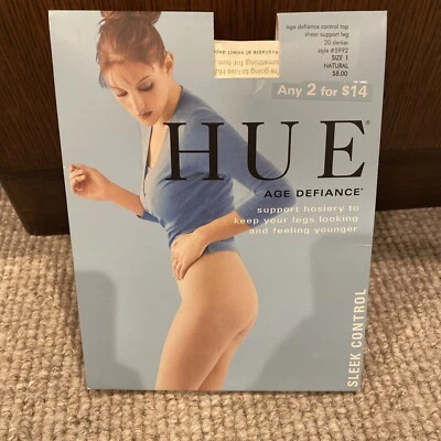 New! HUE Age Defiance Control Top Support Hosiery, Style 5992 Size 1 Natural - Image 1 of 4