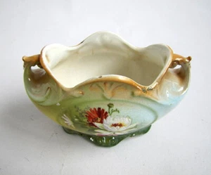 Jardinière Porcelaine 1900 Décor Floral Rehaussé Main Dinette Maison de Poupée - Imagen 1 de 4