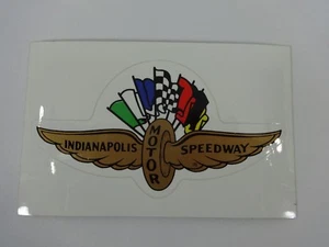 IMS Decal Postcard Indianapolis Motor Speedway Gold Wings Wheel Flag 1990's Logo - Picture 1 of 9