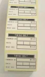 Neu Zahnriemen Erinnerungsetiketten Service Schallplatte Aufkleber Datum Meilen als nächstes fällig - Bild 1 von 2