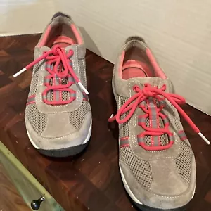 Dansko Helen Lace Women's Size 37 US-7 Grey&Pink suede Trim sneakers Clean - Picture 1 of 14