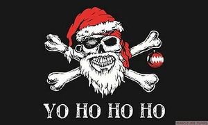 BANDERA PIRATA NAVIDAD NAVIDAD NAVIDAD Yo ho ho ho 5x3 pies 150cm x 90cm BANDERAS - Imagen 1 de 1
