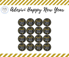 24 Adesivi Capodanno, Stickers Capodanno, etichette adesive ...