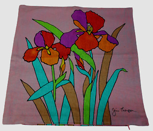 Jim Thompson Thailand 100% Cotton Pillow Cushion Cover 15x15 Floral Bamboo Iris