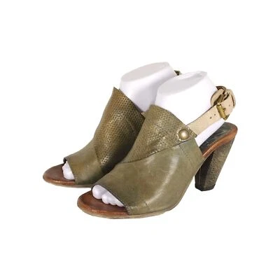 Miz Mooz Women's US7,5 EU38 Green Leather Open Toe Ankle Strap Slingback Sandals - Image 1 of 4