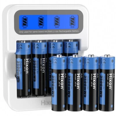 Hixon 8 Pack 3500mWh 1.5V Rechargeable Lithium AA Batteries for Blink Camera - Image 1 of 4