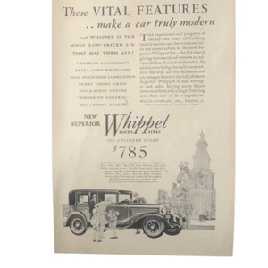 Vintage 1929 Whippet Fours Sixers Ad Advertisement - Picture 1 of 4