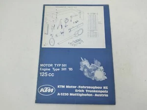 KTM Manuale d'uso 202311284 MOTOR TYPE 501 125cc 1985 - Picture 1 of 3