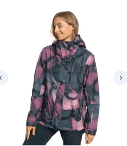 NWT Roxy Jetty JK Winter Ski Jacket Womens XS $220 Pink Black Snowboard Ski - Picture 1 of 2