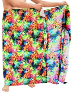 LA LEELA Soft Light Digital Swimsuit Wrap Pareo Mens Beach 72"X42" Multi_3290 - Picture 1 of 3