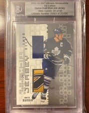 2002-03 Cased Mats Sundin Be A Player Game Stick and Jersey 29/50 Maple Leafs