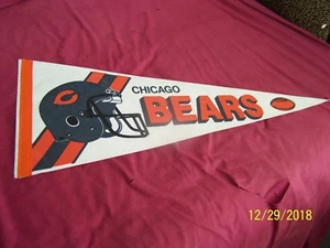 Banderín de fútbol americano vintage de la NFL - Osos de Chicago - Bandera blanca rara de 29" - Fútbol casi nuevo - Imagen 1 de 4