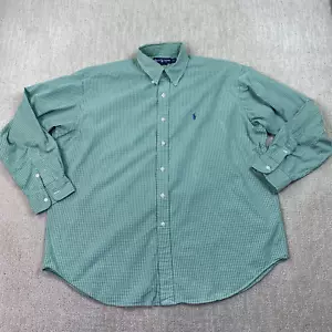 Polo Ralph Lauren Button Down Shirt Mens XL Green Check Long Sleeve* - Picture 1 of 10