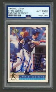 Chris Weinke Signed 1993-94 Fleer Excel Card #150 (PSA) Dunedin Blue Jays Auto - Picture 1 of 2