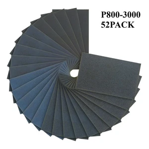 52PCS 80-3000 Grit 9 x 5.5" Wet Dry Sandpaper Set Silicon Carbide Sander Sheets  - Picture 1 of 8