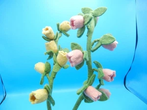 Nadelgefilzt Neuseeland Schafwolle Blumen Nepal Kunsthandwerk Drahtstiele #5 - Bild 1 von 5