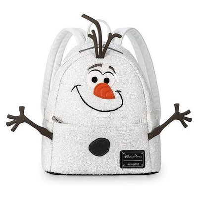 Loungefly Disney Parks Olaf Frozen White Sequined Figural Snowman Mini Backpack - Image 1 of 2