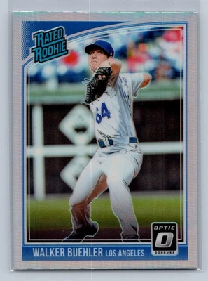 Walker Buehler Los Angeles 2018 clasificación Rookie Donruss Optic #41 Silver Prizm Foto 1 de 2