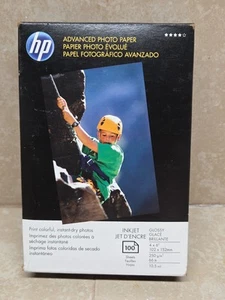 HP Hewlett Packard Photo Paper 4x6  Advanced Glossy 100 Sheets 66lb - Afbeelding 1 van 3