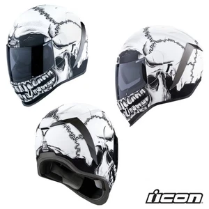 Icon Airform Crestfallen Full Face Street Motorcycle White Helmet -Pick Size - Picture 1 of 7