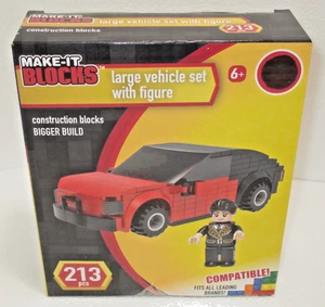 Red Sports Car Building Blocks 213pcs - Compatible with Leading Brands Ages 6+ - Picture 1 of 3