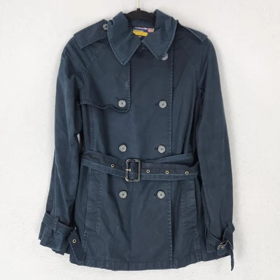 Ralph Lauren Jacket Womens Small Blue Belted Double Breasted Rugby Trench Coat - Image 1 of 4
