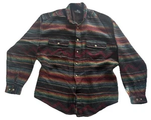 Vintage Structure Aztec Acrylic Button Up Shirt Size Large - Picture 1 of 4