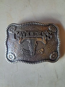 CAVENDERS Promo Kleid Gürtelschnalle Steer Skull Western Scroll Vintage  - Bild 1 von 5