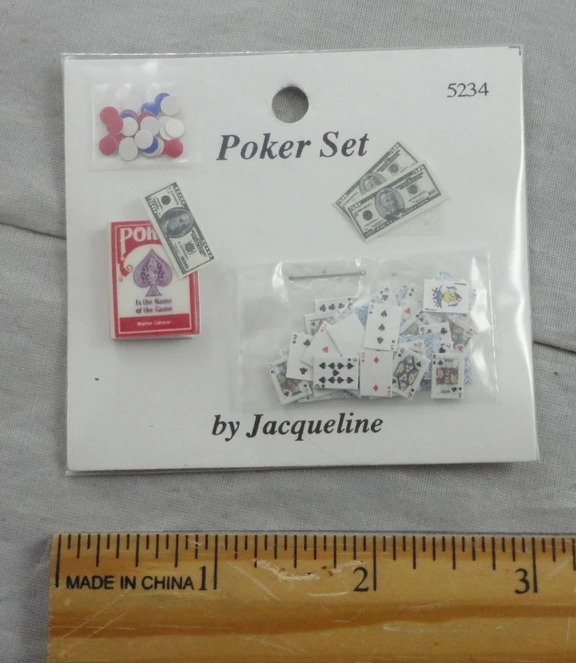Juego de póquer Jacqueline's escala 1:12 Casa de muñecas miniatura Foto 1 de 1