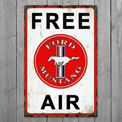 Ford Mustang Gas Free Air 8 x 12 Novelty Metal Sign Made In USA New! - Image 1 of 3