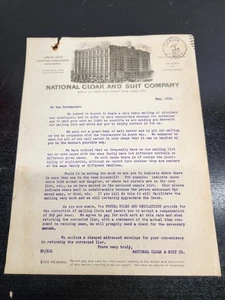 VTG 1914 Billhead Masthead of National Cloak and Suit Company - Picture 1 of 5