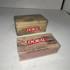 De colección 1996 Doral Tobaccoville MFG. CAJA DE HOJALATA CON FÓSFOROS DE MADERA - EE. UU. - - Imagen 1 de 4