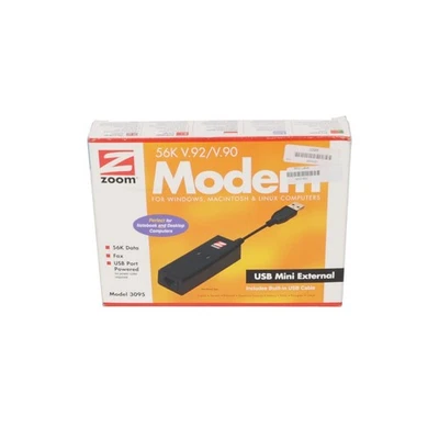 Zoom 3095 56K V.92/V.90 USB Modem Mini External - New Open Box - Image 1 of 4