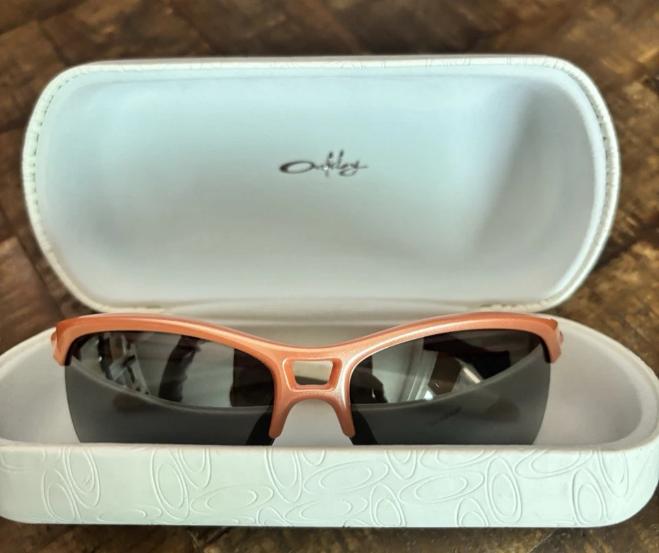 Oakleys  RPM Orange Unisex Half Frame Wraparound Sunglasses Model with case - Image 1 of 4