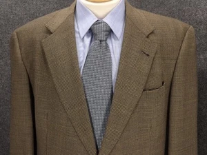 Blazer uomo Hart Schaffner Marx 44R lana peggiorata marrone grigio Glen plaid cappotto 2 Btn - Foto 1 di 11