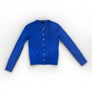 Maglione cardigan donna J crew blu royal cotone taglia XS - Foto 1 di 4