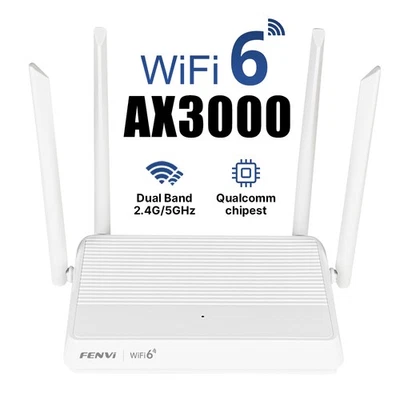 EU Standard WiFi 6 AX3000 Dual Band Router mit 4 Gigabit Ports & 5G Mesh für Zuhause - Bild 1 von 4