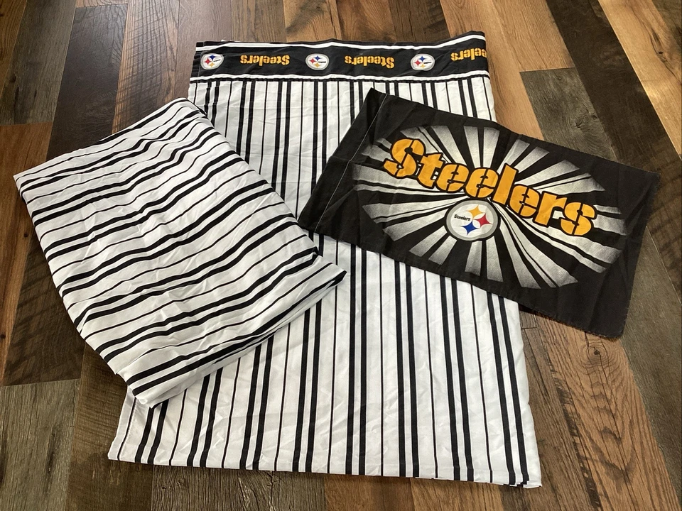 Juego de sábanas Steelers de fútbol vintage Twin Dan River almohada plana ajustada años 90 Y2K Foto 1 de 4