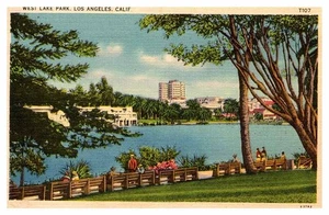 Postkarte PARKSZENE Los Angeles Kalifornien CA o/19 AR7564 - Bild 1 von 3