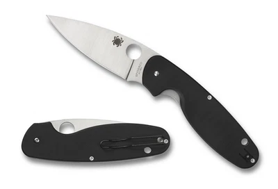 Cuchillo de bolsillo Spyderco Cuchillos Énfasis Liner Lock Negro G-10 C245GP Acero inoxidable Foto 1 de 4