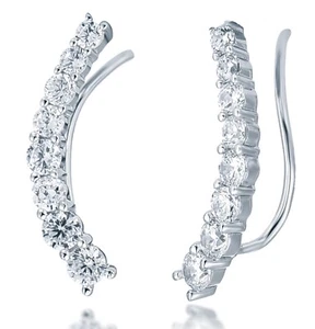 .925 Sterling Silber cz 8 Steine Zirkonia Mode Ohrringe Ohrstecker SSE1069 - Bild 1 von 1