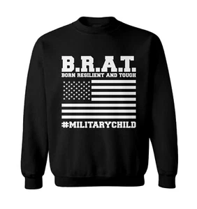 Born Resilient And Tough - Military Child United States Toddler Crewneck Sweater - Picture 1 of 8