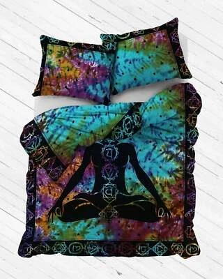 Set copripiumino indiano yoga mandala set lenzuola copripiumino bohemien piumone - Immagine 1 di 3