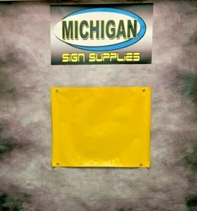 14oz Bandanna Banner Material 22" from 2' to 10' Yellow, Black and White - Picture 1 of 6