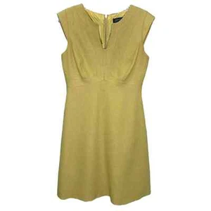 Tahari Arthur S. Levine Damen Kleid 4 gold gelb Karriere Flügelärmel tiefer V-Ausschnitt - Bild 1 von 10