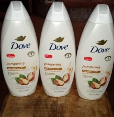 Dove Moisture Body Wash Shea Butter & Vanilla No Parabens 3 PK x 22 oz - Image 1 of 3
